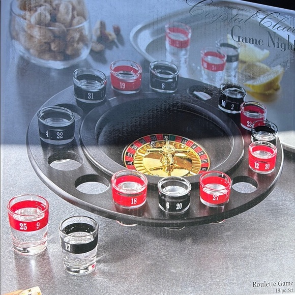 Drinking roulette set Crystal clear game night - Picture 2 of 6